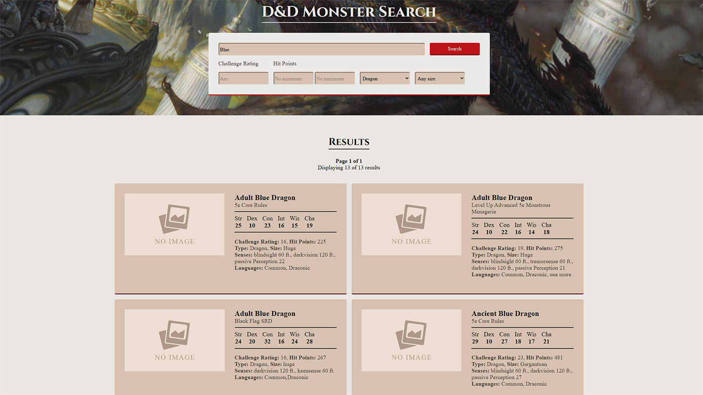 D&D Monster Search