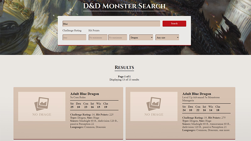 D&D Monster Search