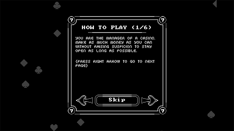 Tutorial instructions screen