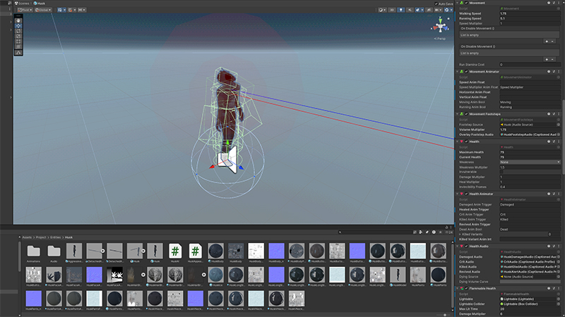 In-editor screenshot of enemy prefab configuration